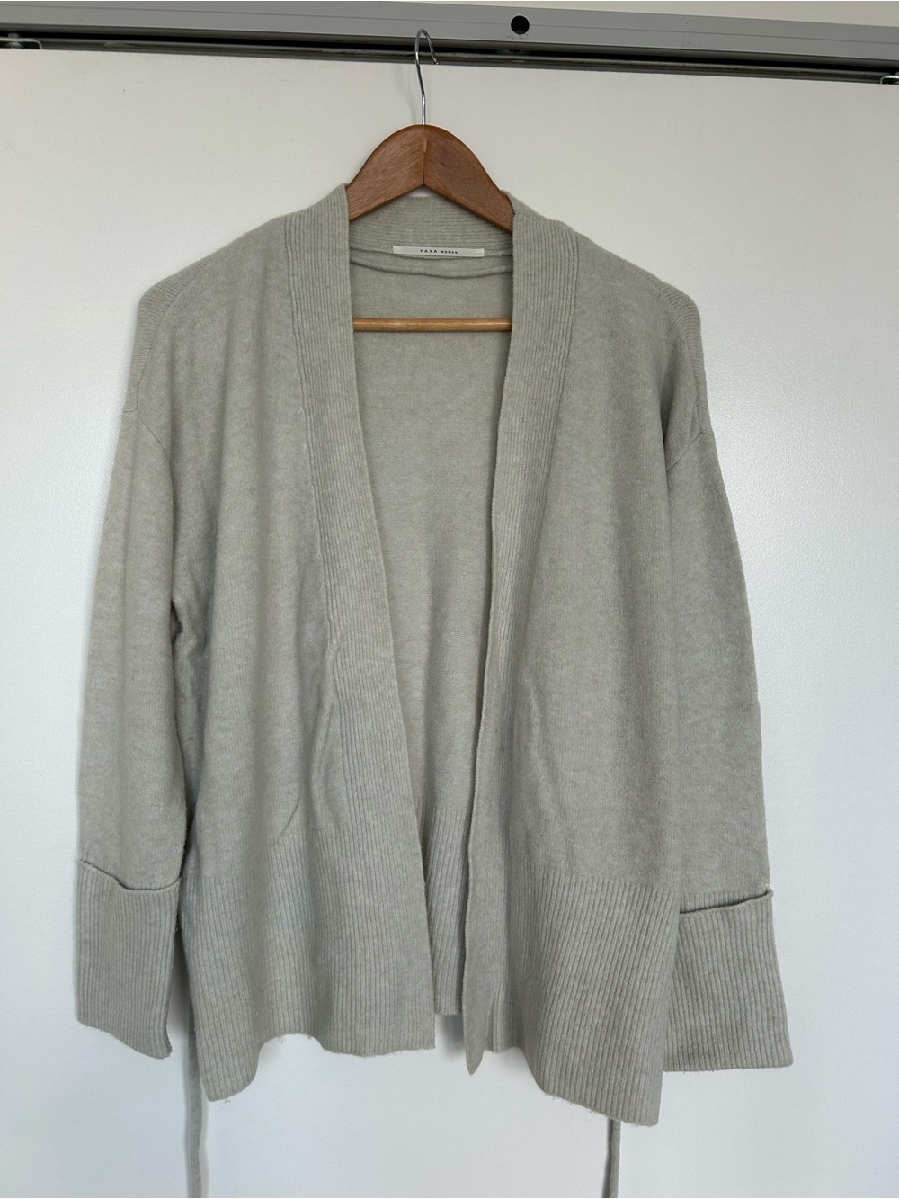 Light Gray Open-Front Women's Cardigan Sweater